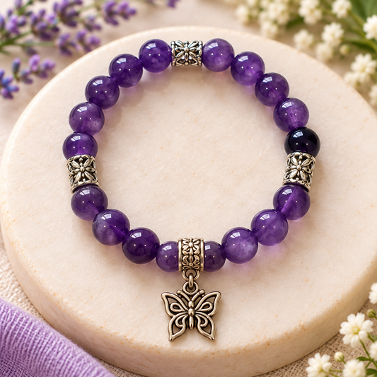Amethyst Butterfly Bracelet