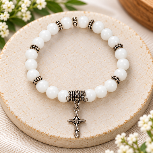 White Jade Stretch bracelet